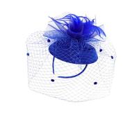 Toyvian Blue Gauze with Plume Flower Design Wedding Hair Accessory Net Yarn Hair Band Bridal Headband for Photo Prop Suitable for Female Friends