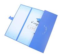 Toyvian Blue Graduation Guest Book Three Fold Signature Cards | Paper Keepsake, Portable Attendance Record, for Teachers Schools, Family Reunions and Guest Messages