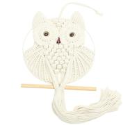 Toyvian Bohemian Owl Macrame Wall Hanging Tapestry with Woven Tassel Design Lightweight Cotton Rope Wall Decor for Home and Room Decoration