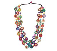 Toyvian Boho Necklace for Women Retro Coconut Shell Beaded Shell Necklace Hand-Woven Beach Fashion Jewellery Pendant for Ladies and Girls Casual Daily Wear Pattern 6