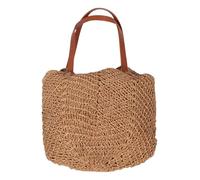 Toyvian Boho Woven Shoulder Bag Lightweight Natural Paper Rope Tote for Women Large Capacity Travel Tote Bag Summer Beach Vacation Daily Use