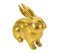 Toyvian Brass Rabbit Figurine Bunny Statue Metal Feng Shui Prosperity Sculpture Desk Paperweight Zen Desk Decor Home Ornament Gift for Wealth and Success
