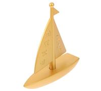 Toyvian Brass Sailboat Model Tabletop Decoration Retro Nautical Desktop Sculpture for Home Office Interior Accent Creative Chic Ornament