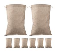 Toyvian Breathable Burlap Drawstring Vegetable Bags 8Pcs Reusable 20Cm X 25Cm Fabric Storage for Farmers Market and Household