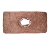 Toyvian Breathable Polyester Massage Bed Face Hole Towel Cover Comfortable the Touch Coffee Colour Suitable for Salon and Spa Use