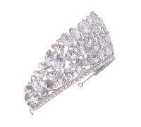 Toyvian Bridal Rhinestone Tiara Crown Headpiece Silver Wedding Hair Accessory for Bride Queen Vintage Style Wedding Party