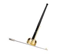 Toyvian Buddhist Musical Instrument Yin Qing for Temple, Brass Hand Bell Long Handle, Practical and Easy to Carry, Golden and Black, Temple Supply for Home and Company Meditation