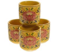 Toyvian Buddhist Offering Cups Finely Polished Edges Ceramic 4pcs Round Shape Home Decoration Temple Offering Cups for Art Craft Decoration and Worship
