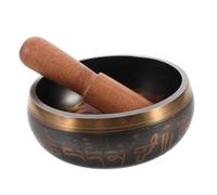Toyvian Buddhist Pottery Singing Bowl Meditation Sound Bowl Mallet for Yoga Relaxation Prayer