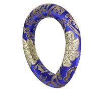 Toyvian Buddhist Singing Bowl Silk Cushion Pad Handmade Blue Mat for Meditation and Stress Relief Bowls