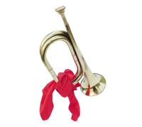 Toyvian Bugle Trumpet for Beginners Military Band Brass Bugle Red Scarf, Teen Wind Musical Instrument Suitable for School Marching and Stage Performances