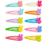 Toyvian Bunny Hair Clips for Toddlers Girls 10 Pcs Kawaii Makeup Clips Resin Flowers No Crease for Boys and Girls Hair Accessories