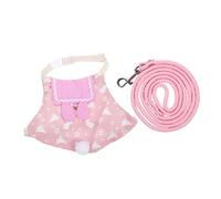 Toyvian Bunny Harness Leash Pet Dress Leash Comfortable Breathable Rabbit Costume Outfit for Dwarf and Lop Eared Rabbits Pink S