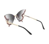 Toyvian Butterfly Sunglasses for Women, Diamond Rimless UV Blocking Eyewear | Lightweight Plastic Frame, Vintage Retro Style, for Parties, Festivals and Everyday Wear