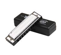 Toyvian C Key 10 Hole 20 Tones Harmonica Blues Harp Phosphor Bronze Reed Mirror Stainless Steel Cover Nickel-Plated Copper Soundboard Suitable for Classical and Folk Music
