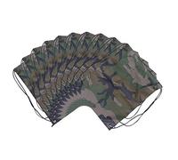 Toyvian Camouflage Drawstring Bags 10 pack Multipurpose Storage Pouch for Camping Travel Gym and Daily Use Lightweight Portable Backpack 16.54 X 13.78 in