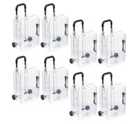 Toyvian Candy Boxes Easy to Carry and Reusable Mini Suitcase in Black Ps Material 8pcs Suitcase Style Party Candy Boxes for Wedding and Travel Party Decorations
