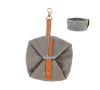 Toyvian Canvas Dog Food Container Folding Travel Bowl No-spill Small Dog Bowl for Outdoor Pet Supply Puppy Feeding Dish Easy to Wash