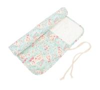 Toyvian Canvas Paint Brush Pencil Case, Double-Layer Floral Roll Bag with 22 Pockets, Large Capacity Art Painting Pen Holder for Watercolor and Oil Painting Supplies