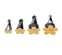 Toyvian Car Vent Diffuser Clips 4pcs Alloy Flower Shape Air Freshener Clip Yellow for Car Interior Decor Accessories