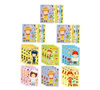 Toyvian Career Dress up Puzzle Stickers for Kids, DIY Interactive Occupation Sticker Kits, 6 Unique Sheets Per Set, Educational Craft Activity for Parties and School, 6 Sets