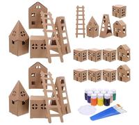 Toyvian Carton House Coloring House to Color Minature Kit Khaki