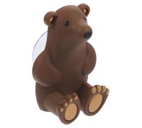 Toyvian Cartoon Bear Toothbrush Wall Mount Holder Suction Cup Bathroom Organizer Silicone Rack Easy Install No Drilling Multi-brush Storage Brown Cute Design
