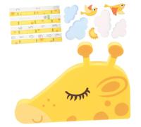 Toyvian Cartoon Giraffe Height Sticker Boys and Girls Growth Chart Self-Adhesive Wall Decal for Nursery Decor