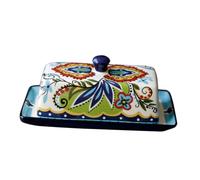 Toyvian Ceramic Butter Dish with Lid Capacity Food Storage Container Snack Service Plate Cheese Keeper for Kitchen Parties and Afternoon Tea