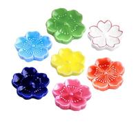 Toyvian Ceramic Chopstick Rest Set Japanese Style Food Grade Porcelain Chopstick Holders Patterned Spoon Rests for Kitchen and Dining