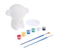 Toyvian Ceramic DIY Graffiti Money Box Monkey Shape Unfinished Piggy Bank for Kids Creative Painting Toy