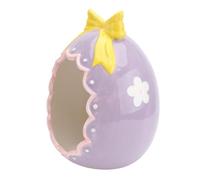 Toyvian Ceramic Easter Eggshell Decor Purple Hamster Nest Desktop Ornament 14x13x18cm Home Adornment Collectible Figurine for Small Pets