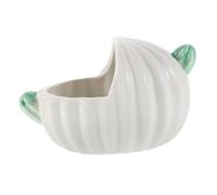 Toyvian Ceramic Hamster Tub Small Pet Bath for Dust Bathing Decorative Cactus Design Portable Cage Accessory