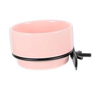 Toyvian Ceramic Hanging Bird Feeder Bowl for Parrots Detachable Multi-functional Food Water Dish in Elegant Pink Safe for Indoor Outdoor Use