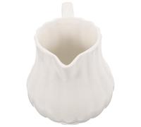 Toyvian Ceramic Milk Jug 240ml White Embossed Porcelain Creamer Pitcher for Coffee Latte Milk Syrup Sauce Dispenser European Style for Dining and Entertaining