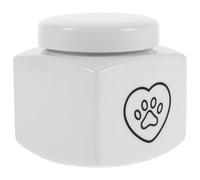 Toyvian Ceramic Pet Ashes Urn 500Ml with Paw Print Heart Design - Small Cat and Dog Memorial Box - White Keepsake Container for Pet Loss and Funeral