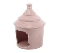 Toyvian Ceramic Pet House with Palacestyle Multilayer Conical Roof, Adorable Pink Hamster Hideaway for Hedgehogs and Chinchillas, Private Safe Haven for Small Animal Habitat and Cage, Easy