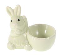 Toyvian Ceramic Rabbit Egg Cup in Light Green, Multi-Functional and Easy to Clean, European Style Minimalist Design for Office Use and Gifting, Soft Egg Holder for Breakfast and Home Decor