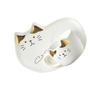 Toyvian Ceramic Saucer Cup with Adorable Cat Design White Porcelain Water Mug for Home Office Restaurants Cafes Gift for Cat Lovers Anniversary Christmas