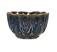 Toyvian Ceramic Teacup 60ml Retro Glazed Petal Shape Kung Fu Teaware Vintage Home Decorative Porcelain Tea Cup for Gong Fu Ceremony