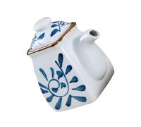 Toyvian Ceramic Vinegar Pot with Lid Japanese Style Hand-painted Seasoning Bottle for Soy Sauce Oil Dressing Dispensing Dustproof Container for Kitchen Table Cleanliness and Freshness