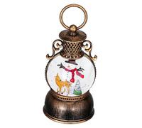 Toyvian Chargeable Christmas Snow Globe with Snowman Lighted Music Box Plastic and Glass Construction Festive Decoration for Home and Holiday Parties Glitter Swirls Cute Holiday