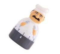 Toyvian Chef Timer Cartoon Kitchen Timer Plastic Mechanical Design White for Cooking Baking Learning Reading