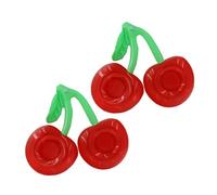 Toyvian Cherry Inflatable Drinks Holder 2pcs Set, Pvc Floating Drink Holder with Dual Cup Slots, Easy to Inflate and Stable to Stand in Water, Creative Cherry Shape for Summer Party