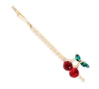 Toyvian Cherry Rhinestone Hairpin Stylish Side Hair Clip for Bangs Faux Pearl Barrette Fashionable Hair Accessories for Daily Wear