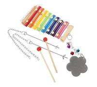 Toyvian Chicken Foraging with Bite Resistant Wood Hanging Skewer and Mirror for Chick Play and Cage Decoration Movable Hook for Easy Attachment Reduces Aggression and Loneliness Bright