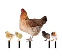 Toyvian Chicken Realistic Appearance 5pcs Acrylic Stakes Garden with Double-sided Pattern Lawn Signs for Outdoor Garden Decor for Patio and Courtyards Decoration