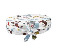 Toyvian Child Thick Chair Booster Cushion Non-Slip Pad Adjustable Double Straps High-Density Sponge Abrasion-Resistant Cotton Surface Detachable Zipper Cover for Dining Chairs