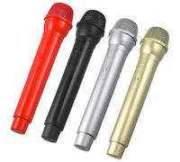 Toyvian Children's Fake Microphone Props 4 Pcs Plastic Simulation Toys Stand Boys and Girls Karaoke Echo News Toys