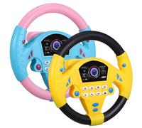 Toyvian Childrens Steering Wheel Toys, 2 PCS Simulated Driving Steering Wheel Toys with Light and Music, Driving Controller Car Toys Early Developing Educational Toys For Kids Toddlers